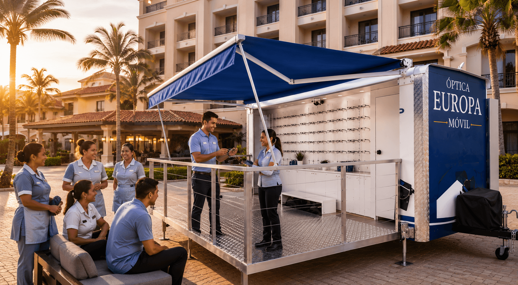 Personal di hotel ta purba montura na e unidad movil na atardi